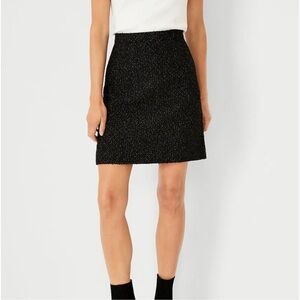 New  Ann Taylor Petite shimmer Fringe Tweed A-Line Skirt Size 0P